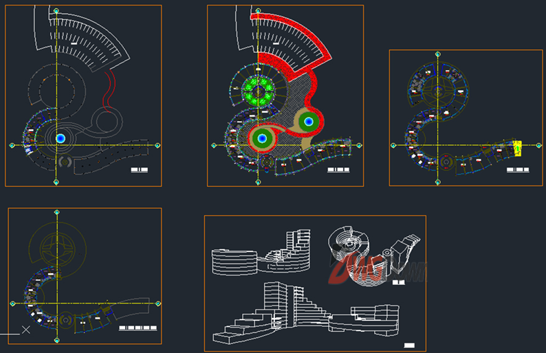 دانلود فایل اتوکد پلان معماری مرکز تجاری و بیزینس سنتر DWG | Business Center Commercial Architecture Plan برای AutoCAD